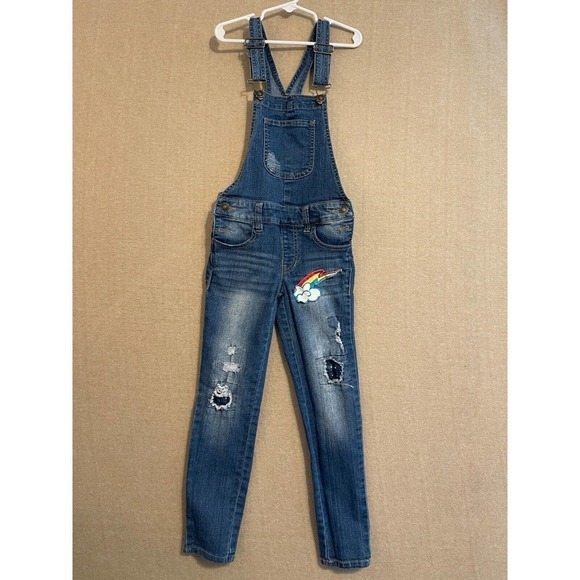 Roebuck & Co Overalls Girl's 7 Blue Denim Adjustable Straps - Picture 1 of 9